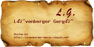 Lövenberger Gergő névjegykártya
